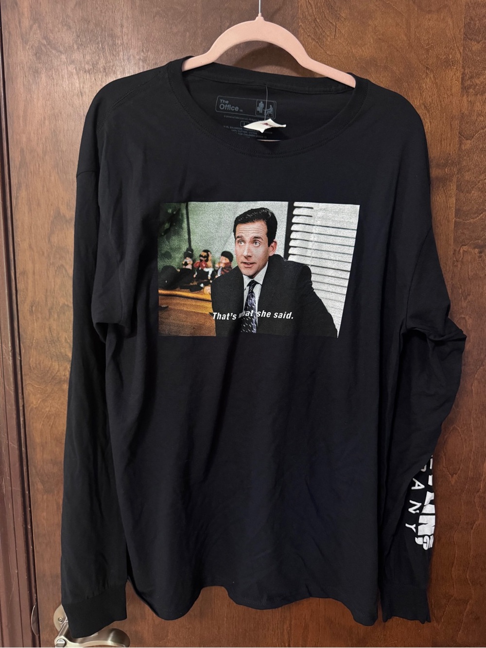 The Office Michael Scott 'That's What She Said' Black Long-Sleeve Tee